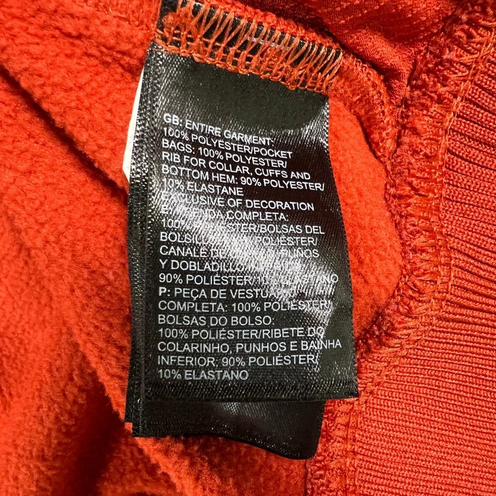 The North Face Track Jacket Mens XL Orange Full Zip Fleece Lined Outdoor Sweater